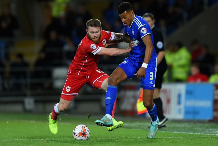 Aron Einar Gunnarsson í leiknum á móti Ipswich í kvöld.