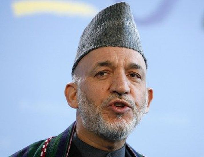 Hamid Karzai var ómyrkur í máli í garð Pakistana í dag.