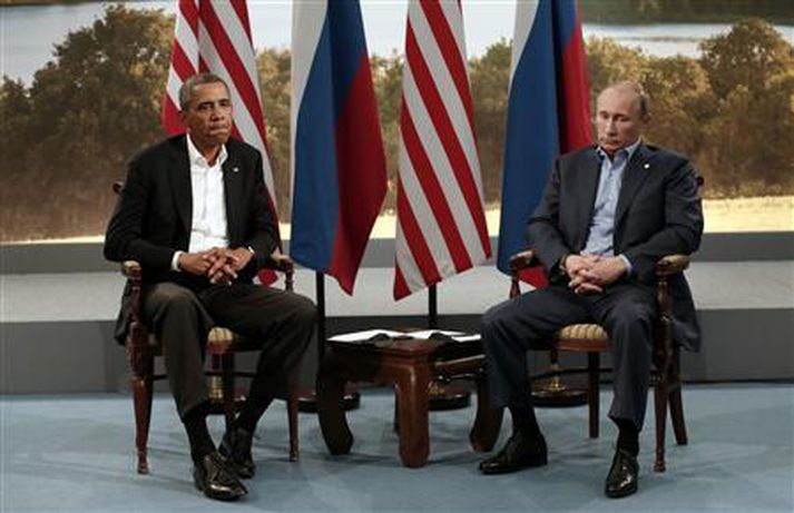 Barack Obama og Vladimar Pútin.