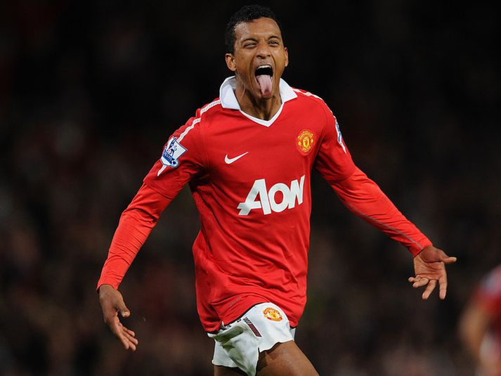 Nani fagnar marki í vetur.