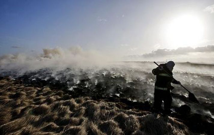Gróðureldarnir í Laugardal í Ísafjarðardjúpi í sumar.