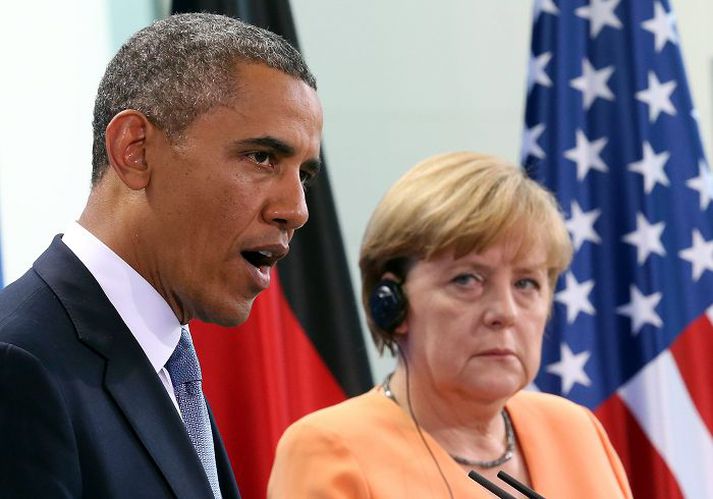 Obama í heimsókn hjá Merkel í Berlín í sumar.