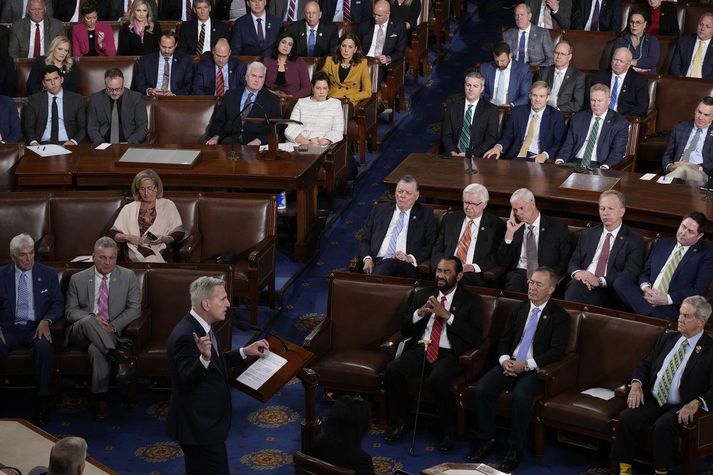 Kevin McCarthy tilnefndi Jim Jordan í atkvæðagreiðslunni í dag.