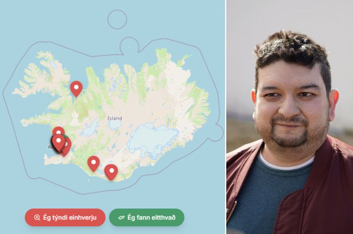 Á vefsíðunni má sjá á korti hvar fólk týndi hlutum, eða hvar það fann hlut.