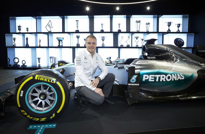 Valtteri Bottas var kynntur til leiks sem ökumaður Mercedes liðsins í dag.