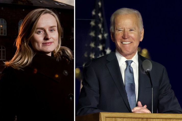 Hulda Þórisdóttir, lektor við stjórnmálafræðideild HÍ, segir Joe Biden vera með fleiri leiðir til sigurs en Donald Trump.