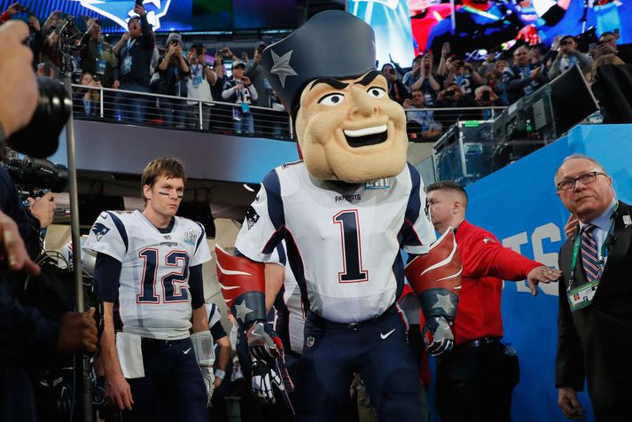 Pat Patriots er hér með Tom Brady.