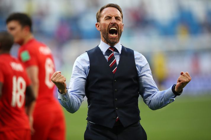 Gareth Southgate er allavega glaður.