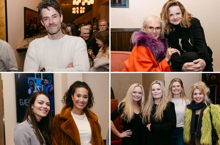 Gleðin var greinilega við völd á frumsýningu Gæðablóða því gestir brostu út að eyrum.