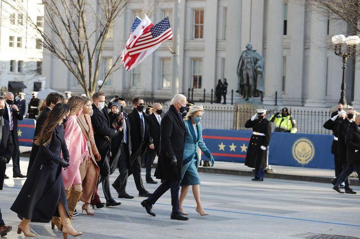 Joe Biden er mættur ásamt fjölskyldu sinni í Hvíta húsið. E