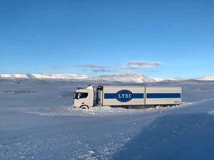 Hálka hefur verið á vegum á þessum slóðum síðustu daga.