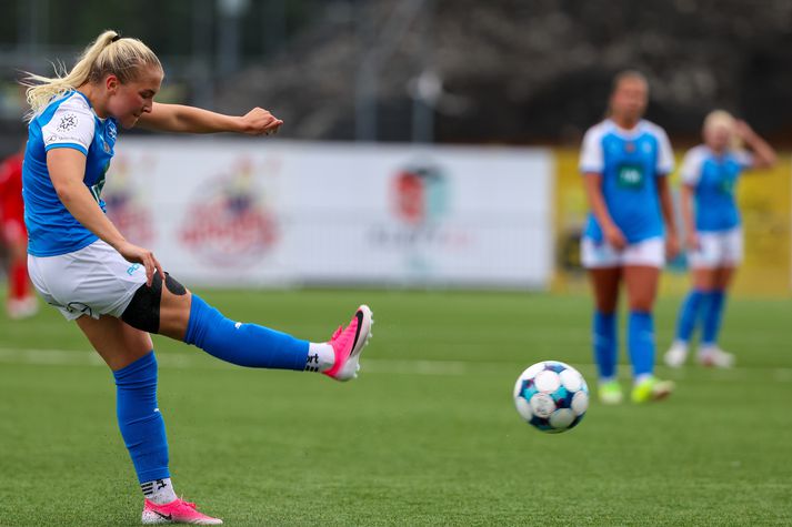 Fanney Lísa Jóhannesdóttir skoraði flott og mikilvæg mark fyrir Stjörnukonur í kvöld.