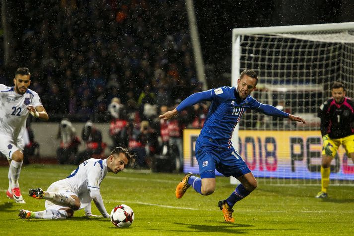 Gylfi Þór Sigurðsson í leik á móti Kósóvó á dögunum. 