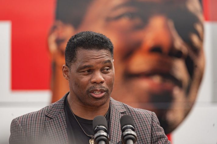 Herschel Walker, vill sæti á öldungadeild Bandaríkjaþings og nýtur stuðnings Donalds Trumps.