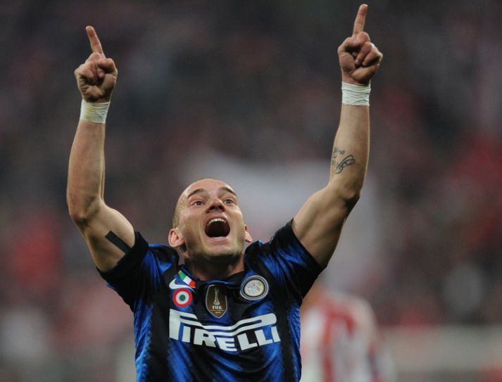 Sneijder var lykilmaður í liði Inter sem fór alla leið í öllum keppnum tímabilið 2009-2010.