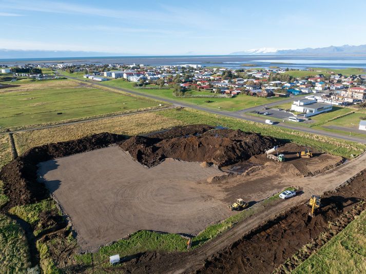 Framkvæmdasvæðið við Hafnarbraut.