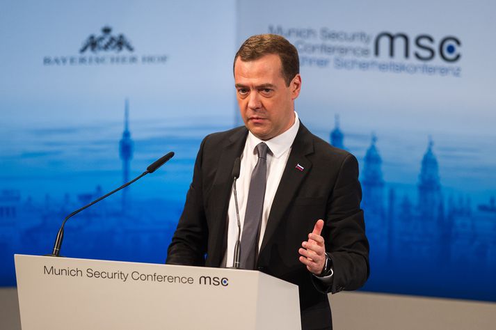 Medvedev í Munchen í dag.