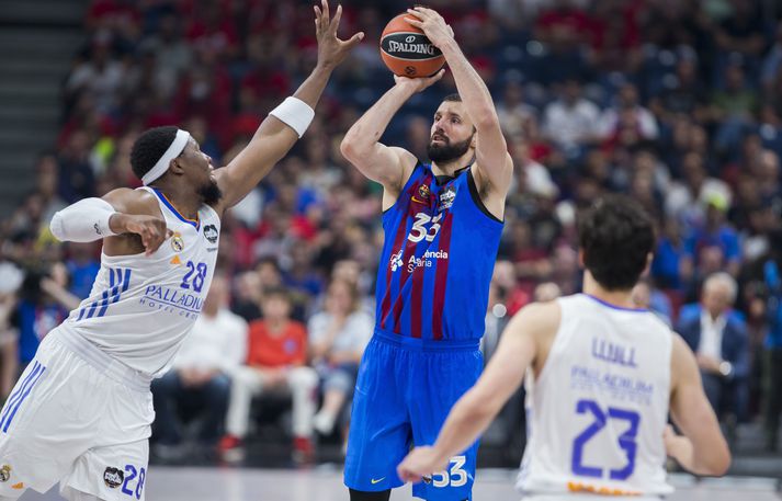 Nikola Mirotic, leikmaður Barcelona, var með flest stig í leiknum í kvöld.