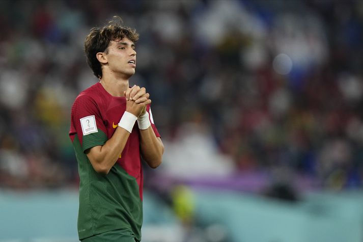 João Félix biður til æðri máttarvalda í von um að komast frá Atlético Madríd.