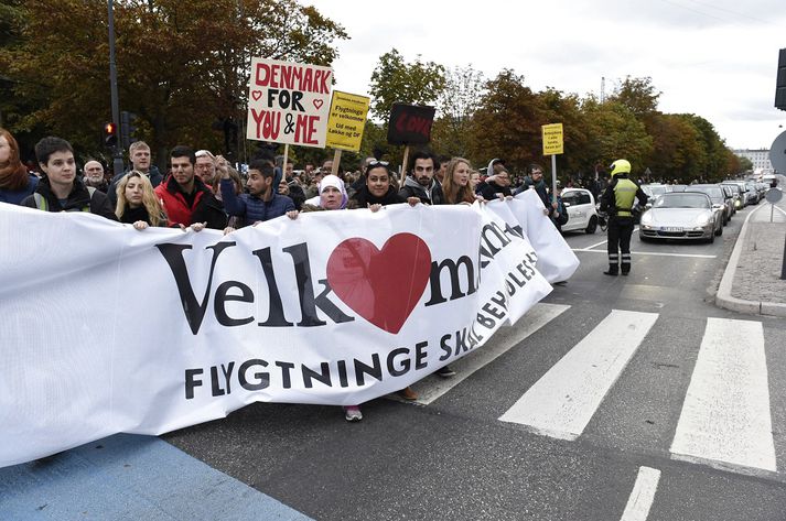 Gengið til stuðnings hælisleitendum í Kaupmannahöfn fyrr í vikunni.