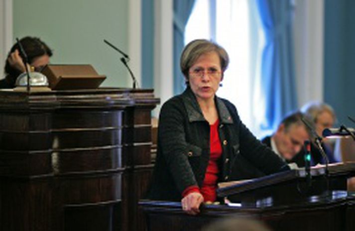 Ingibjörg Sólrún Gísladóttir, formaður Samfylkingarinnar, í pontu á Alþingi.