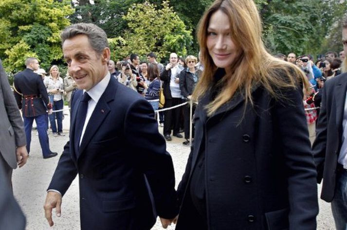 Forsetahjónin á góðri stundu skömmu fyrir fæðinguna.