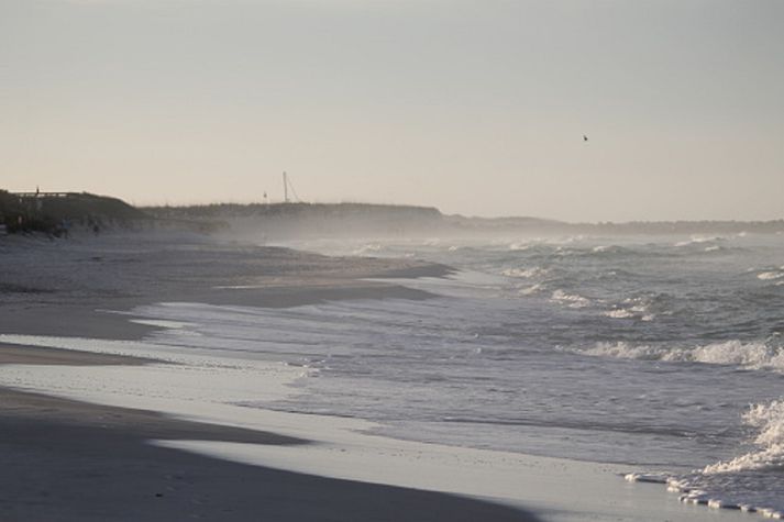 Á ströndinni við Panama-borg í Flórída kom fjöldi fólks fjölskyldu til bjargar.