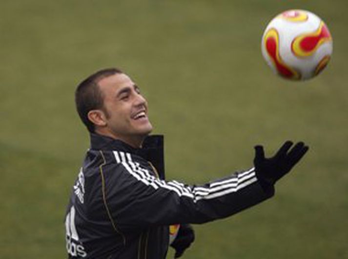Cannavaro á æfingu með Real Madrid.