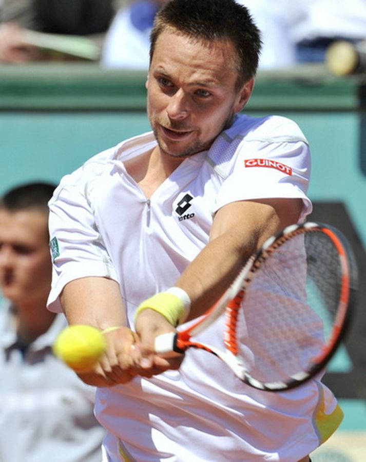 Robin Söderling í París í morgun.