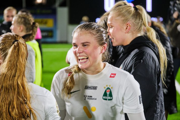 Agla María fagnar titlinum um síðustu helgi. Hún mun fagna meira í kvöld.