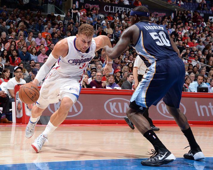 Blake Griffin og Zach Randolph voru öflugir í nótt.