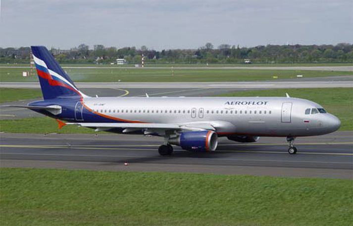 Vél eins og þeirri sem var rænt, Airbus A320 frá Aeroflot.
