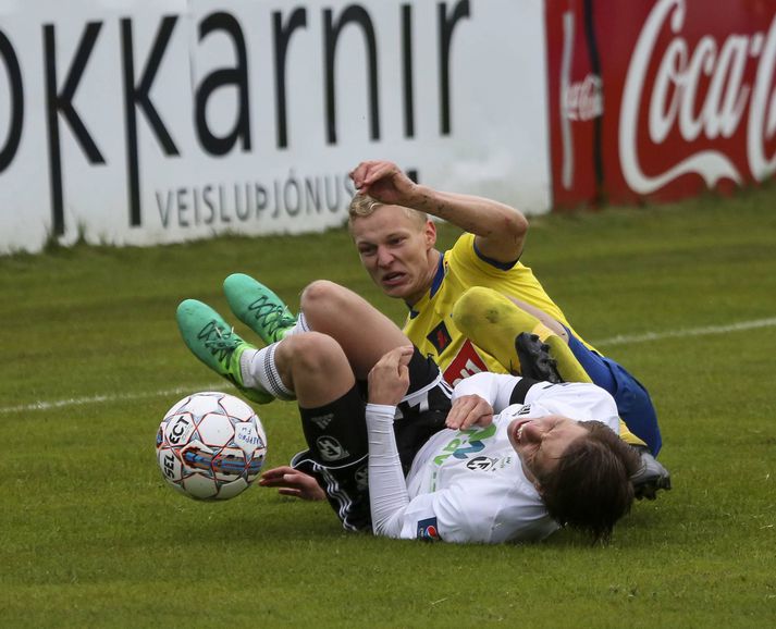 Ásgeir í leik gegn FH síðasta sumar þar sem hann skoraði eftirminnilegt flautumark.