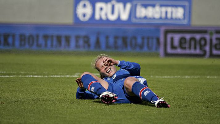 Langvinn meiðsli Margrét Lára Viðarsdóttir finnur enn sömu verki og áður og missir af landsleikjunum við Norður-Írland og Noreg. fréttablaðið/Daníel