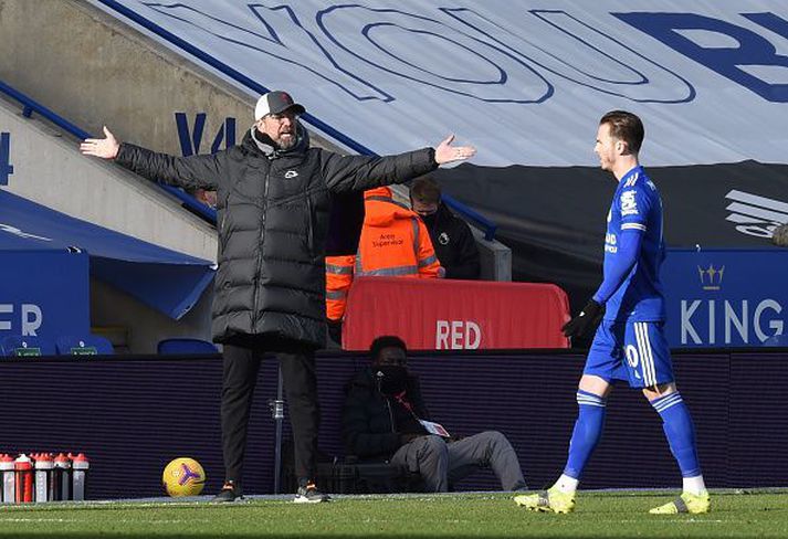 Klopp varð bálreiður eftir þriðja mark Leicester.