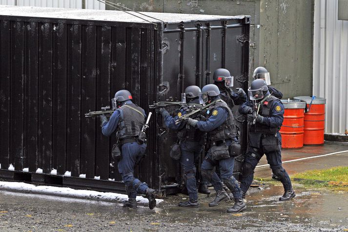 Frá æfingu sérsveitar Ríkislögreglustjóra. 