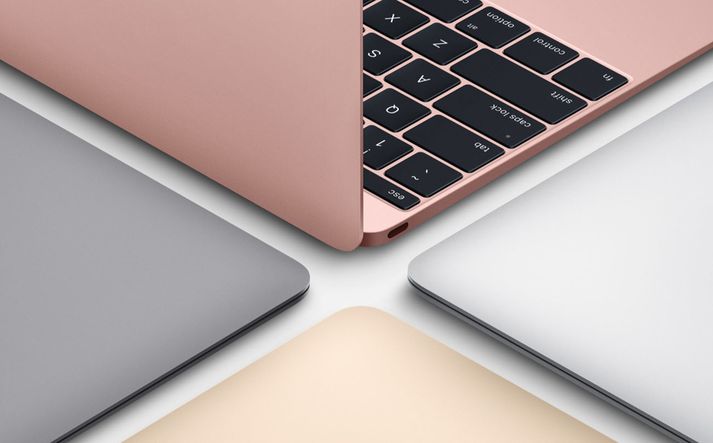 Ný MacBook er fáanleg í mörgum litum, meðal annars bleika litnum Rose Gold.