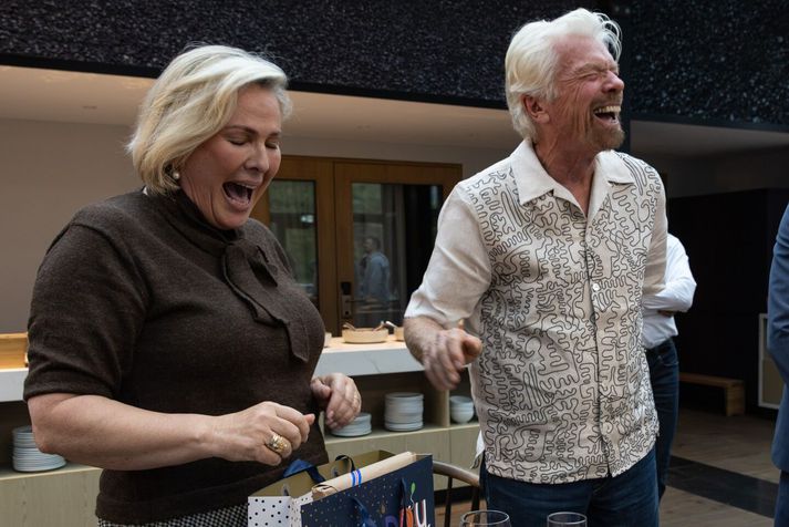 Halla Tómasdóttir og Richard Branson á góðri stundu fyrir skömmu þegar hann heimsótti landið.