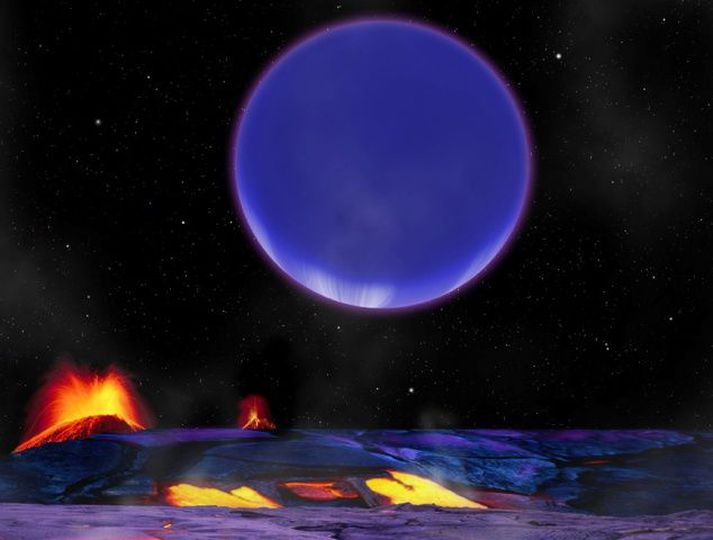 Hér getur að líta túlkun listamanns á Kepler-36 sólkerfinu.