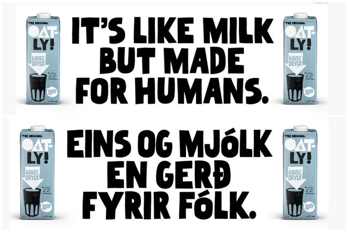 Enska útgáfa auglýsingarinnar að ofan og sú íslenska að neðan.