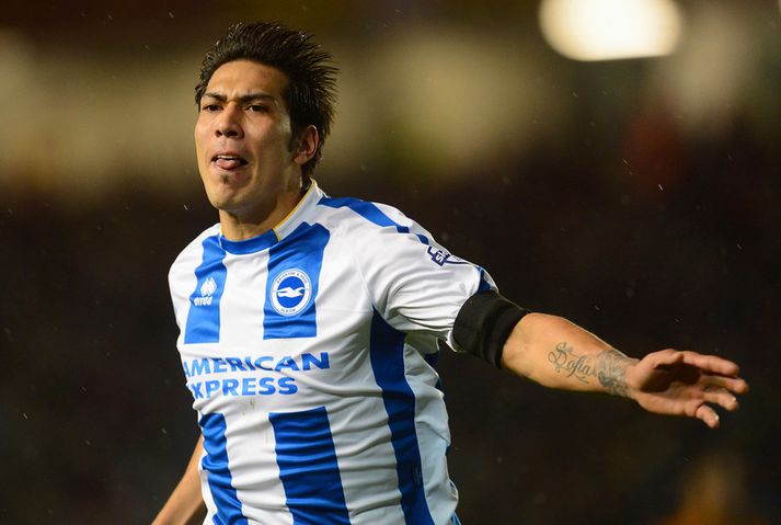 Leonardo Ulloa skoraði mark Brighton í kvöld.
