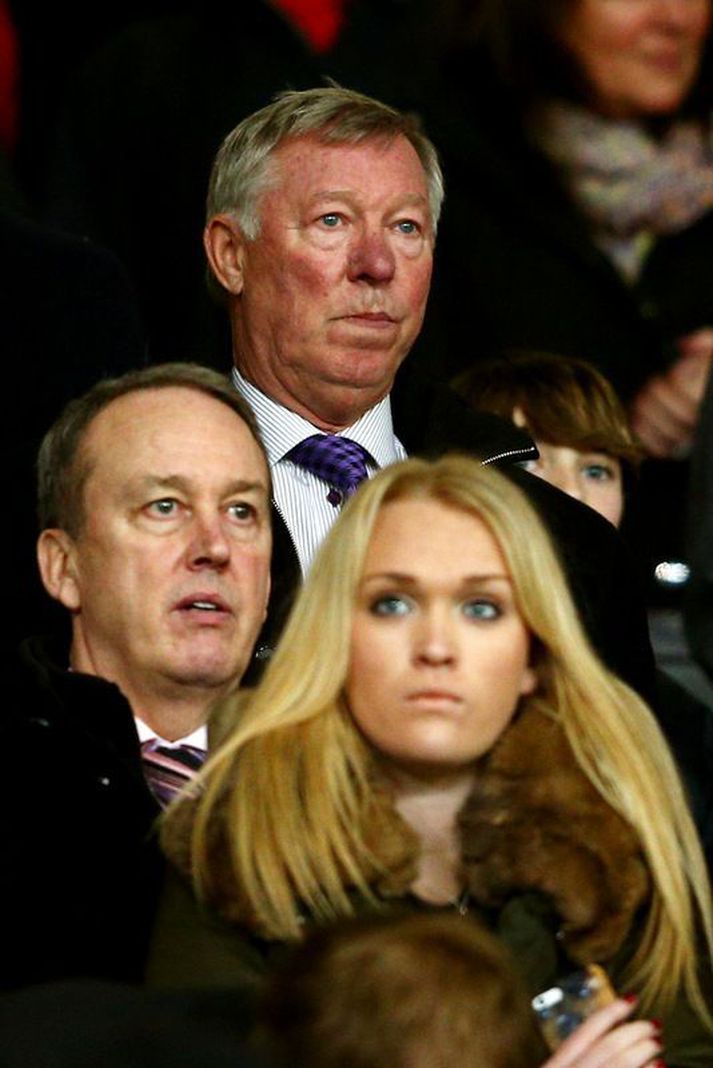 Sir Alex Ferguson var á vellinum í kvöld og fór vafalítið sár og svekktur heim til sín.