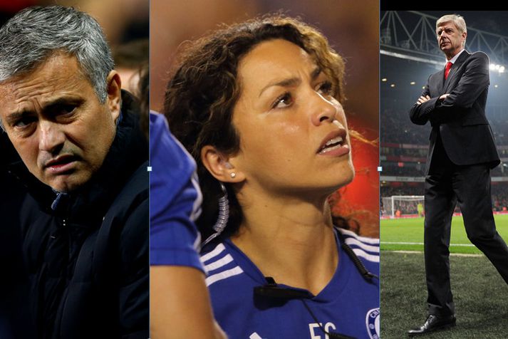 Jose Mourinho, Eva Carneiro og Arsene Wenger.