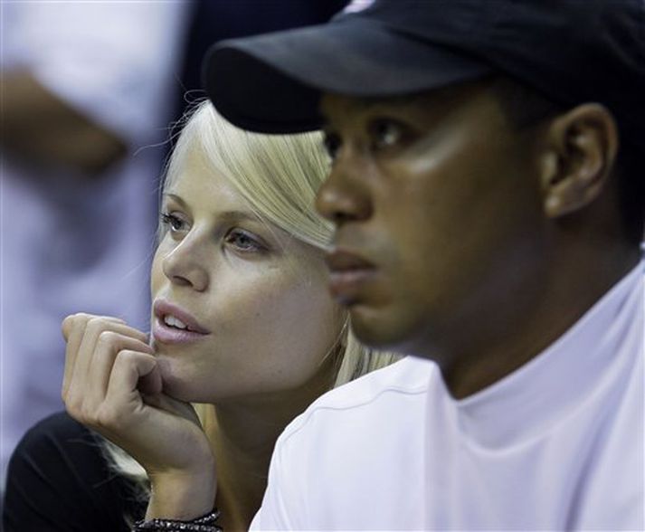 Elín Nordgren og Tiger Woods.