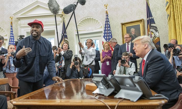 Kanye West þegar hann fundaðu með Donald Trump í desember árið 2018.