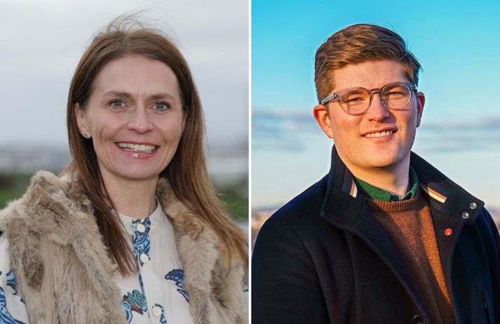 Ásdís Kristjánsdóttir, bæjarstjóri og oddviti Sjálfstæðisflokksins í Kópavogi, og Jónas Már Torfason, oddviti Samfylkingarinnar í Kópavogi.