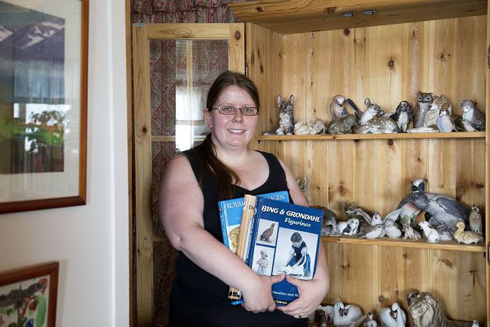 Þórey á þrjár bækur sem fjalla um dýrastyttur frá merkjunum sem hún kaupir frá.