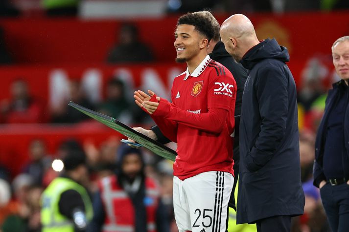 Ósætti milli Jadon Sancho og Erik Ten Hag varð til þess að Sancho var sendur burt frá félaginu á síðasta tímabili.