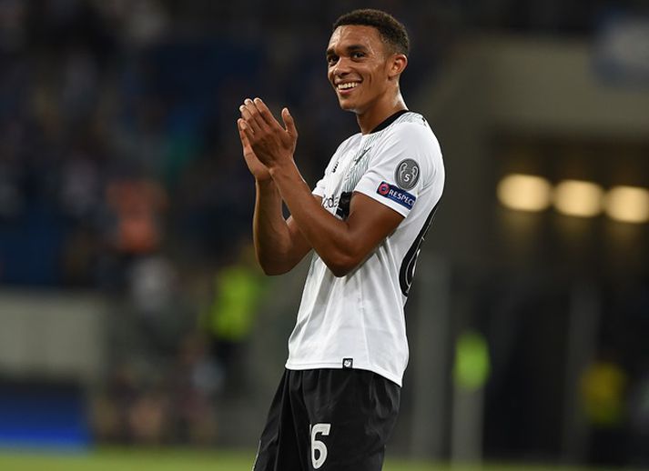 Trent Alexander-Arnold átti frábæran leik fyrir Liverpool í gær.