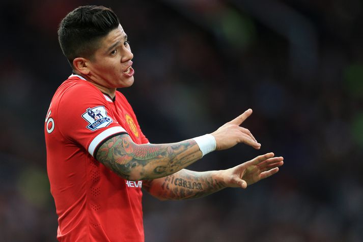 Marcos Rojo kom ekki á föstudaginn eins og stóð stil.